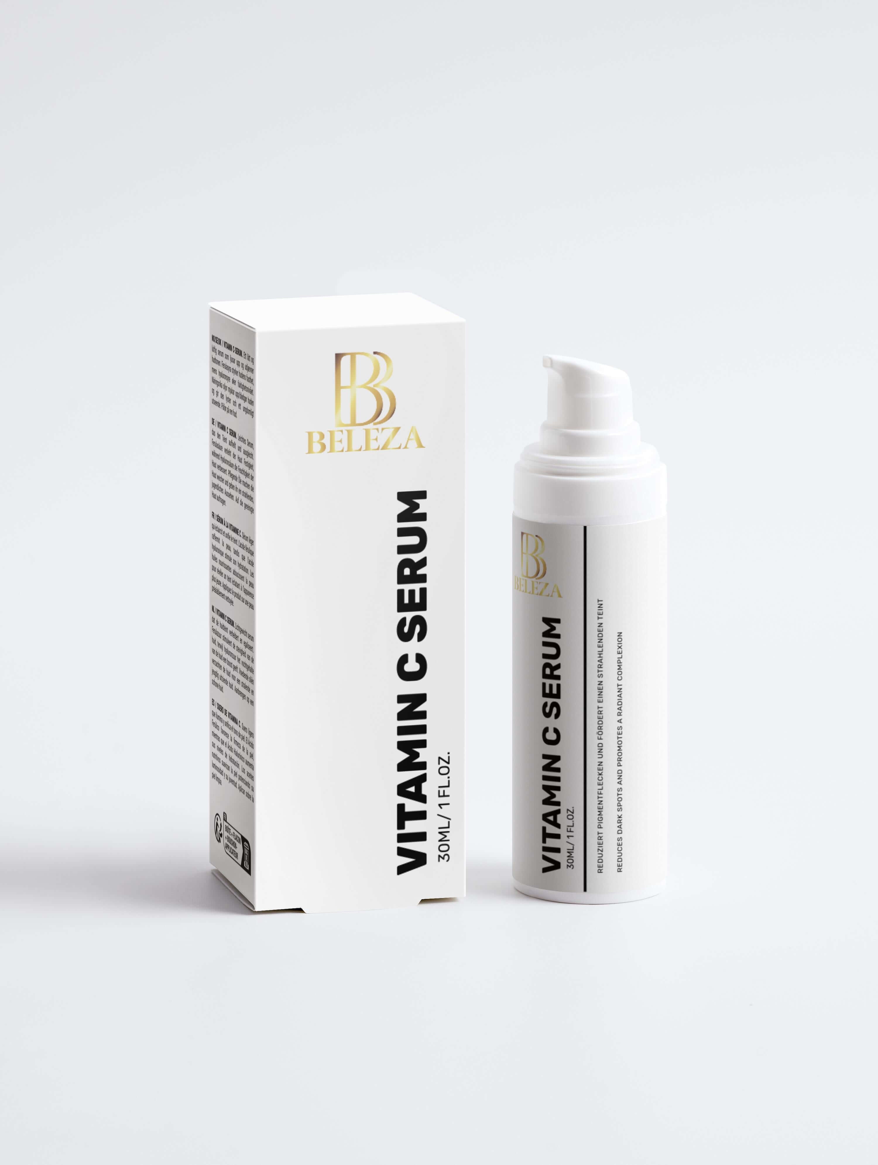 Vitamin C Serum by Beleza, 30ml bottle with box, for radiant and fresh skin care.